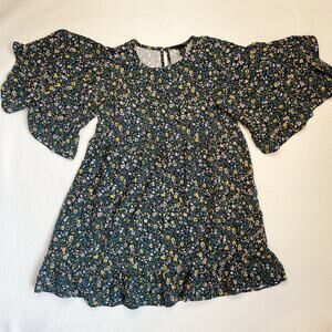 Art Class Ditsy Floral Wide Sleeve Dress